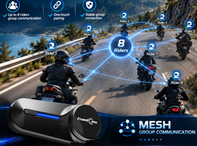 2026头盔对讲耳机推荐：路翼 TCOM V8，骑行MESH对讲榜上实力之选